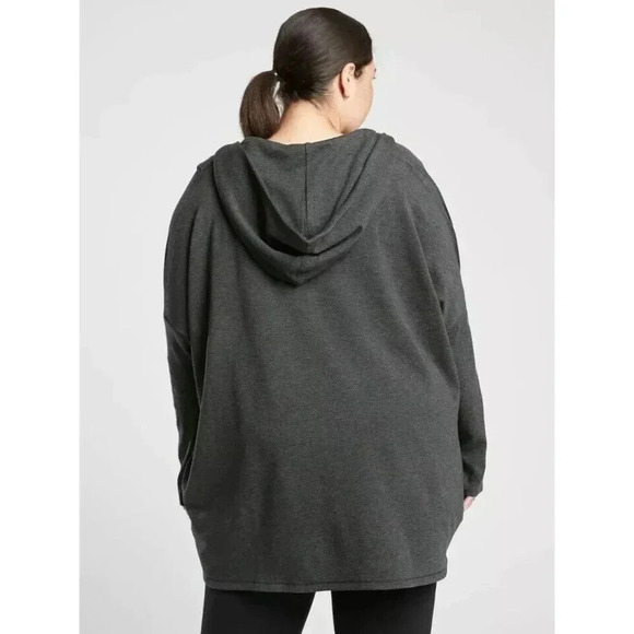 ATHLETA WOMEN'S CHARCOAL GRAY PURANA WRAP HOODIE SWEATSHIRT SWEATER Sz 1X - Picture 2 of 16